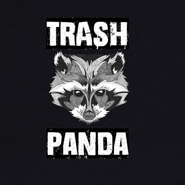 Trash Panda Cool Tattoo Style Raccoon by Squidoodle